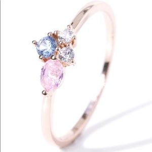 Gorgeous Gemandi “Confetti” Rose Gold Crystal Ring